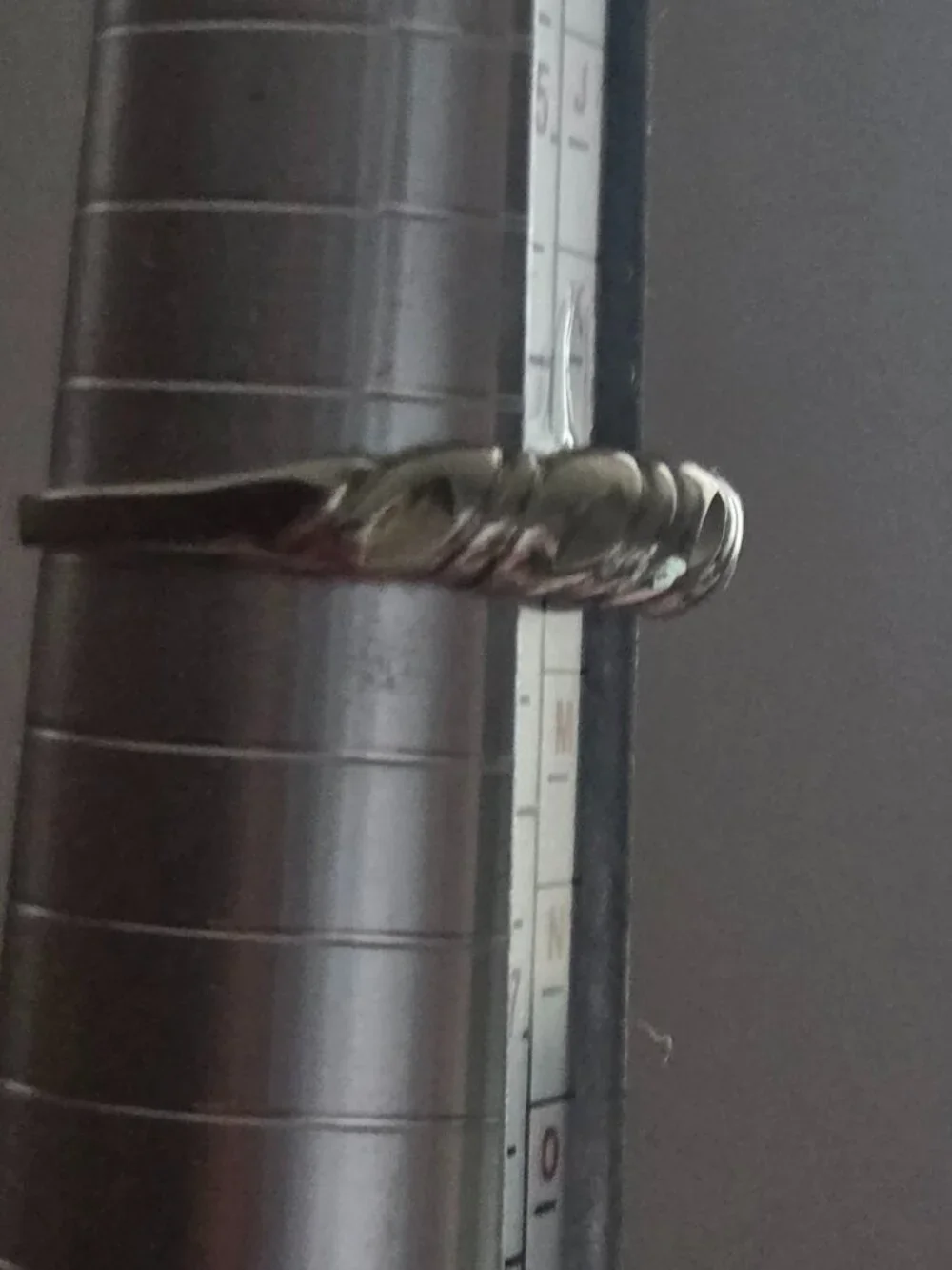 Vintage 10K White Gold Dome/Croissant Ring - Size 6